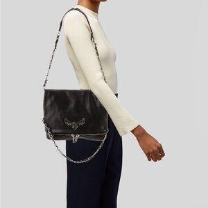 Zadig & Voltaire Black Leather Chain Shoulder Bag